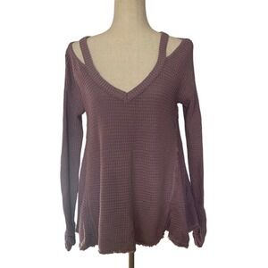 Free People Knit Fringe Hem Top Boho Festival Western Coastal Cowgirl Minimalist